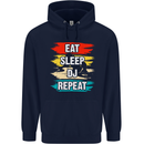 Eat Sleep DJ Repeat DJing Music Mens 80% Cotton Hoodie Navy Blue