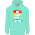 Eat Sleep DJ Repeat DJing Music Mens 80% Cotton Hoodie Peppermint