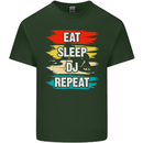 Eat Sleep DJ Repeat DJing Music Mens Cotton T-Shirt Tee Top Forest Green