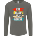 Eat Sleep DJ Repeat DJing Music Mens Long Sleeve T-Shirt Charcoal