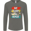 Eat Sleep DJ Repeat DJing Music Mens Long Sleeve T-Shirt Charcoal