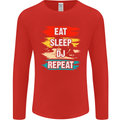 Eat Sleep DJ Repeat DJing Music Mens Long Sleeve T-Shirt Red