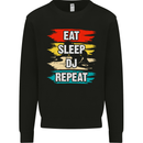 Eat Sleep DJ Repeat DJing Music Mens Sweatshirt Jumper Black