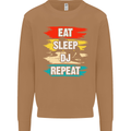Eat Sleep DJ Repeat DJing Music Mens Sweatshirt Jumper Caramel Latte