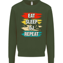 Eat Sleep DJ Repeat DJing Music Mens Sweatshirt Jumper Forest Green