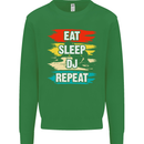 Eat Sleep DJ Repeat DJing Music Mens Sweatshirt Jumper Irish Green