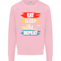 Eat Sleep DJ Repeat DJing Music Mens Sweatshirt Jumper Light Pink