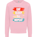 Eat Sleep DJ Repeat DJing Music Mens Sweatshirt Jumper Light Pink