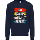 Eat Sleep DJ Repeat DJing Music Mens Sweatshirt Jumper Navy Blue