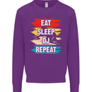 Eat Sleep DJ Repeat DJing Music Mens Sweatshirt Jumper Purple
