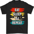 Eat Sleep DJ Repeat DJing Music Mens T-Shirt 100% Cotton Black