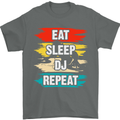 Eat Sleep DJ Repeat DJing Music Mens T-Shirt 100% Cotton Charcoal