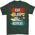 Eat Sleep DJ Repeat DJing Music Mens T-Shirt 100% Cotton Forest Green