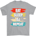 Eat Sleep DJ Repeat DJing Music Mens T-Shirt 100% Cotton Sports Grey