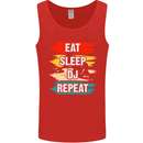 Eat Sleep DJ Repeat DJing Music Mens Vest Tank Top Red