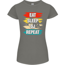 Eat Sleep DJ Repeat DJing Music Womens Petite Cut T-Shirt Charcoal