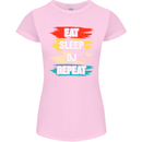 Eat Sleep DJ Repeat DJing Music Womens Petite Cut T-Shirt Light Pink