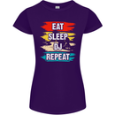 Eat Sleep DJ Repeat DJing Music Womens Petite Cut T-Shirt Purple