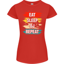 Eat Sleep DJ Repeat DJing Music Womens Petite Cut T-Shirt Red