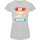 Eat Sleep DJ Repeat DJing Music Womens Petite Cut T-Shirt Sports Grey