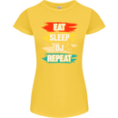 Eat Sleep DJ Repeat DJing Music Womens Petite Cut T-Shirt Yellow