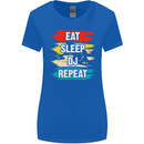 Eat Sleep DJ Repeat DJing Music Womens Wider Cut T-Shirt Royal Blue