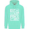 Eat Sleep Fish Funny Fishing Fisherman Childrens Kids Hoodie Peppermint