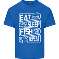 Eat Sleep Fish Funny Fishing Fisherman Mens Cotton T-Shirt Tee Top Royal Blue