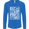 Eat Sleep Fish Funny Fishing Fisherman Mens Long Sleeve T-Shirt Royal Blue