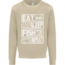Eat Sleep Fish Funny Fishing Fisherman Mens Sweatshirt Jumper Sand