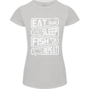Eat Sleep Fish Funny Fishing Fisherman Womens Petite Cut T-Shirt Sports Grey