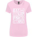 Eat Sleep Fish Funny Fishing Fisherman Womens Wider Cut T-Shirt Light Pink