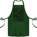 Eat Sleep Fish Repeat Funny Fishing Cotton Apron 100% Organic Forest Green