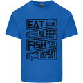 Eat Sleep Fish Repeat Funny Fishing Mens Cotton T-Shirt Tee Top Royal Blue