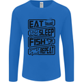 Eat Sleep Fish Repeat Funny Fishing Mens Long Sleeve T-Shirt Royal Blue