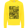 Eat Sleep Fish Repeat Funny Fishing Mens Sweatshirt Jumper Yellow