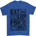 Eat Sleep Fish Repeat Funny Fishing Mens T-Shirt Cotton Gildan Royal Blue