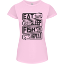 Eat Sleep Fish Repeat Funny Fishing Womens Petite Cut T-Shirt Light Pink