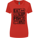 Eat Sleep Fish Repeat Funny Fishing Womens Wider Cut T-Shirt Red