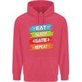 Eat Sleep Game Funny Gamer Gamming Childrens Kids Hoodie Heliconia