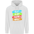 Eat Sleep Game Funny Gamer Gamming Childrens Kids Hoodie White