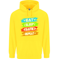 Eat Sleep Game Funny Gamer Gamming Childrens Kids Hoodie Yellow