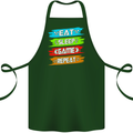 Eat Sleep Game Funny Gamer Gamming Cotton Apron 100% Organic Forest Green