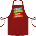Eat Sleep Game Funny Gamer Gamming Cotton Apron 100% Organic Maroon