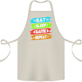 Eat Sleep Game Funny Gamer Gamming Cotton Apron 100% Organic Natural