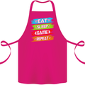 Eat Sleep Game Funny Gamer Gamming Cotton Apron 100% Organic Pink