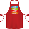 Eat Sleep Game Funny Gamer Gamming Cotton Apron 100% Organic Red
