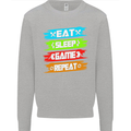 Eat Sleep Game Funny Gamer Gamming Kids Sweatshirt Jumper Sports Grey