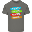 Eat Sleep Game Funny Gamer Gamming Kids T-Shirt Childrens Charcoal