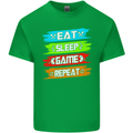 Eat Sleep Game Funny Gamer Gamming Kids T-Shirt Childrens Irish Green